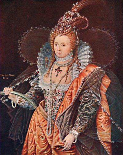 エリザベス女王。 Zucchero、c1602、1903年の象徴的な肖像画 作： Federico Zuccaro