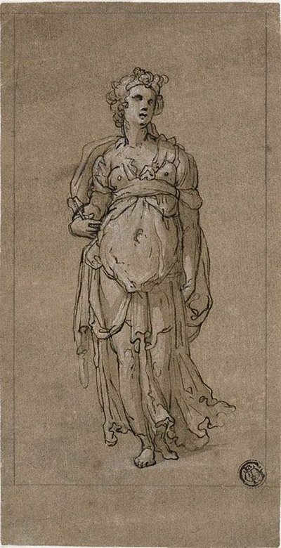 立っている女性の寓意的な人物 作： Federico Zuccaro
