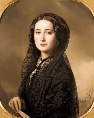 "スペインの詩人カロリナ・コロナド（1823-1911）の肖像"(絵画) 作： Federico de Madrazo y Kuntz
