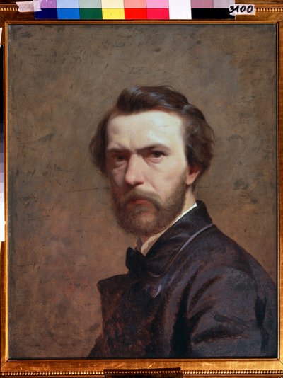 「Autoportrait」Painture de Feodor Andreevich Bronnikov (1827-1902) 1860-1870 煙。 61x48 km 国立トレチャコフ美術館 モスクワ 作： Fedor Andreevich Bronnikov