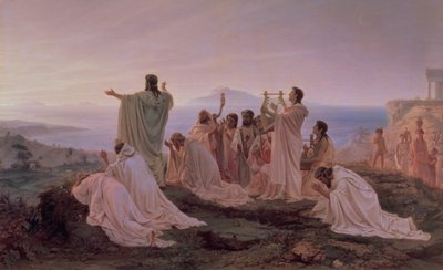 ピタゴラスの朝日への賛美歌、1869 作： Fedor Andreevich Bronnikov