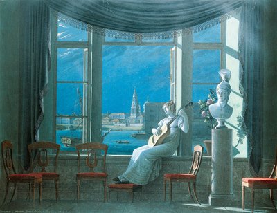 トルストイの「月夜の窓辺」。 作： Fedor Petrovich Tolstoy