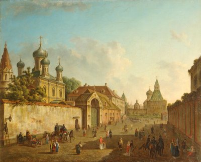 ルビャンカ広場からモスクワのウラジミール門までの眺め、1800年代 作： Fedor Yakovlevich Alekseev