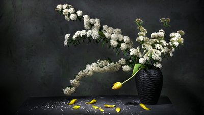優雅な花の静物画 作： Felice Angelino