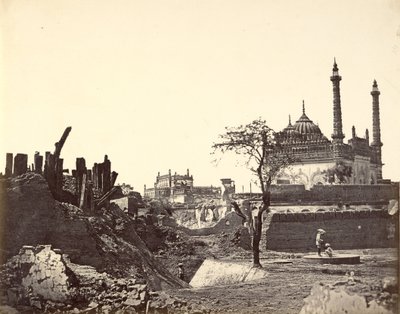 BegumKotieの近くのバッテリー。 1858年3月のコリンキャンベル卿の2回目の攻撃 作： Felice Beato