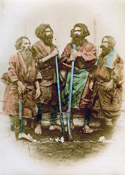 アイヌ民族のグループ、日本、1882 作： Felice Beato