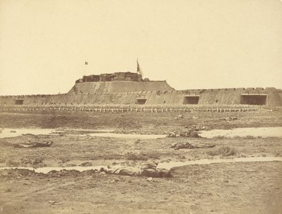 占領後の北要塞の後部、中国軍の撤退を示す 作： Felice Beato