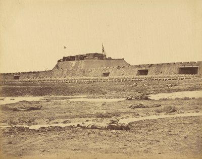 1860年8月21日、中国軍の退却を示すノースフォートの背面 作： Felice Beato