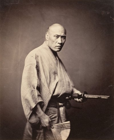 侍、 横浜、 １８６４ー６５。 作： Felice Beato