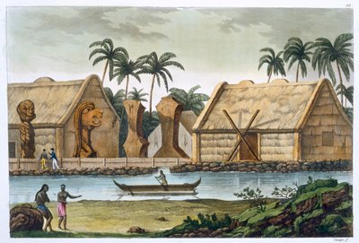 「サンドイッチ諸島のカイアカコアにあるタマハマの墓」、c1820-1839 作： Felice Campi