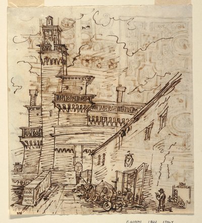 エステ城、フェラーラ 作： Felice Giani