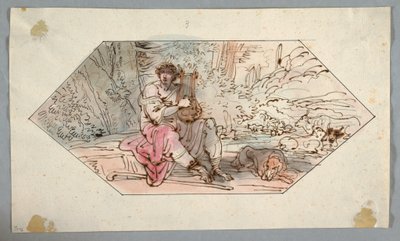 デッサン《アドメトス王の群れを守るアポロン》1780-1800年 作： フェリーチェ・ジャンニ