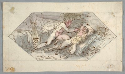 デッサン、アポロがマルシアスの皮を剥ぐ、1796-98年 作： フェリーチェ・ジャンニ