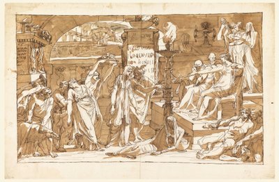 デッサン、黄泉；冥界のペルセポネ（プロセルピネに捧げる）、1820年頃 作： フェリーチェ・ジャンニ
