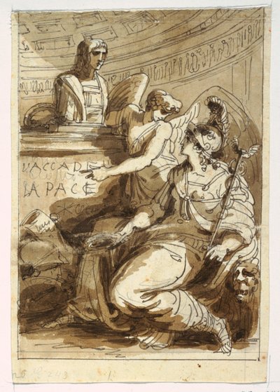 素描、アカデミア・デッラ・パーチェのためのモニュメント、1810-20年 作： フェリーチェ・ジャンニ