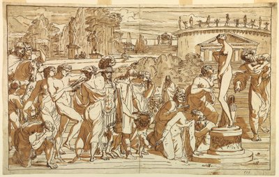 素描《古典的風景におけるヴィーナスの崇拝》1820年頃 作： フェリーチェ・ジャンニ