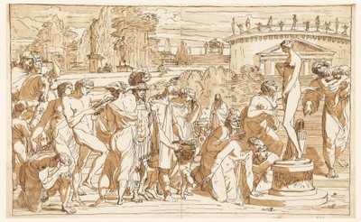 素描《古典的風景におけるヴィーナスの崇拝》1820年頃 作： フェリーチェ・ジャンニ