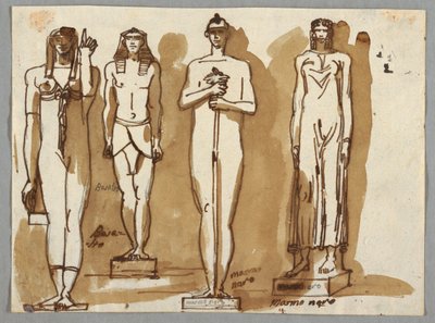 エジプト様式の 4 つの彫像 作： Felice Giani