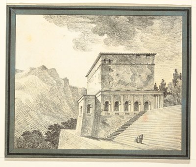 山の中の架空の古典的な寺院 作： Felice Giani