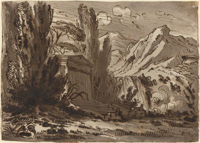 古典寺院のある山岳風景 作： Felice Giani
