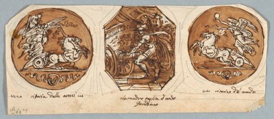 天井の円形と八角形の 2 つの絵画: アレキサンダー大王の功績 作： Felice Giani