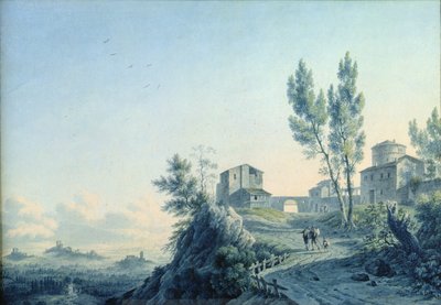ロレンゼット城、カスタニェート、1803年（紙にトイレ） 作： Felice Marie Ferdinand Storelli