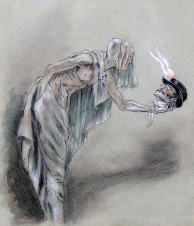通行人の間で、c1850-1898 作： Felicien Joseph Victor Rops