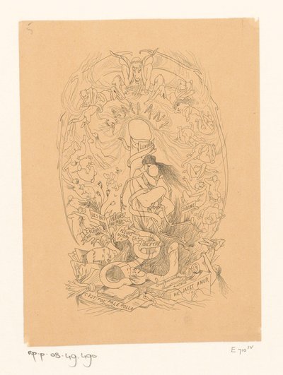Frau in amouröser Umarmung mit einem Skelett 作： フェリシアン・ロップス