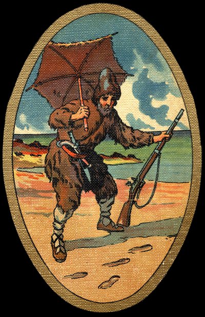 Robinson Crusoe: Felician MYRBACH MYRBACH RHEINFELD (1853-1940) For the Book of Daniel Defoe (De foe) ロビンソン・クルーソーの挿絵。日付はない。1934年頃 作： Felicien baron de Myrbach Rheinfeld