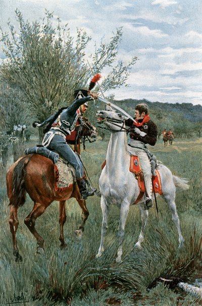 プロイセンのルイ王子とギンディィ軍曹 作： Felicien baron de Myrbach Rheinfeld