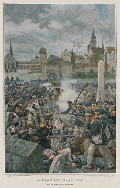 ライプシクを離れるフランス軍 作： Felicien baron de Myrbach Rheinfeld