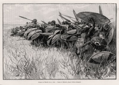 マサイ族の攻撃。ペータース博士（1856-1918）の物語「Au secours d