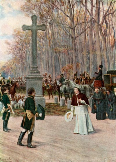 フォンテーヌブローでのナポレオンと教皇の会 作： Felicien baron de Myrbach Rheinfeld