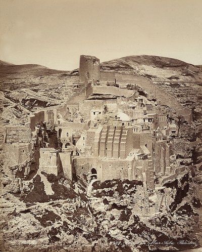イスラエルのマルサバ修道院の風景 作： Félix Bonfils