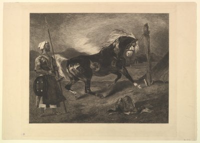 ドラクロワ、1857年後の出資のアラビアの馬。 作： Felix Bracquemond