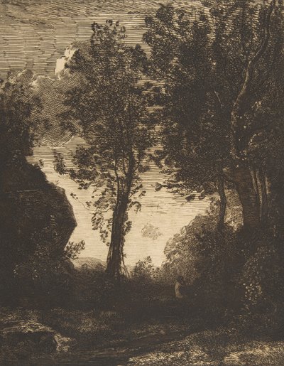 日没、1858年。 作： Felix Bracquemond