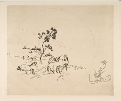 プレートの装飾：フィールド、1870。 作： Felix Bracquemond