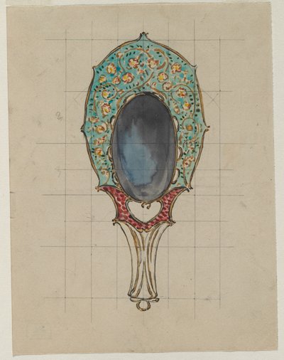 ハンドミラーのデザイン、c。 1900-1902。 作： Felix Bracquemond