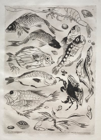 ディナーサービス（ルソーサービス）：フィッシュ（24番） 作： Felix Bracquemond