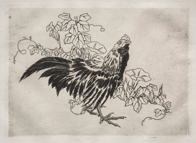 ディナーサービスルソーサービス：鶏と朝顔なし。 25、1866。 作： Felix Bracquemond