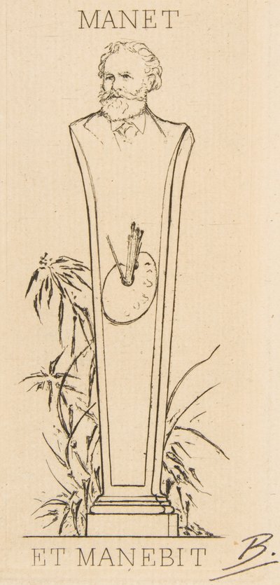 マネの書庫、1875年。 作： Felix Bracquemond