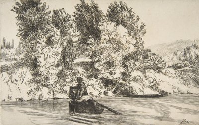 網を持つ漁師、1868年。 作： Felix Bracquemond