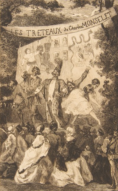 Les Treteaux de Monselet の口絵、1859 年。 作： Felix Bracquemond