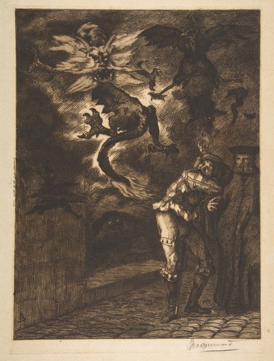 私の太陽から、悪党！ラミナグロビス、1854-1855年を去るPanurge。 作： Felix Bracquemond