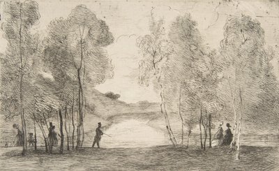 1858年頃のブローニュの森湖。 作： Felix Bracquemond