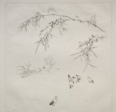 パリジャン サービス (ハビランド サービス): 雨 (10 番) 作： Felix Bracquemond