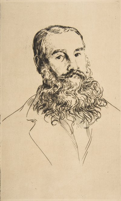 チャールズ・リーランドの肖像、1871年。 作： Felix Bracquemond