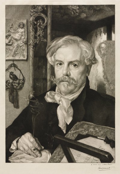 エドモンド・ド・ゴンクールの肖像、1882年。 作： Felix Bracquemond