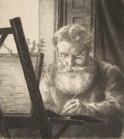 エドウィン・エドワーズの肖像、1872 年。 作： Felix Bracquemond