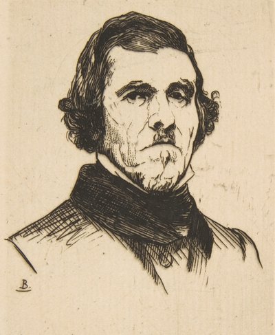 ウジェーヌ・ドラクロワの肖像、1863年。 作： Felix Bracquemond